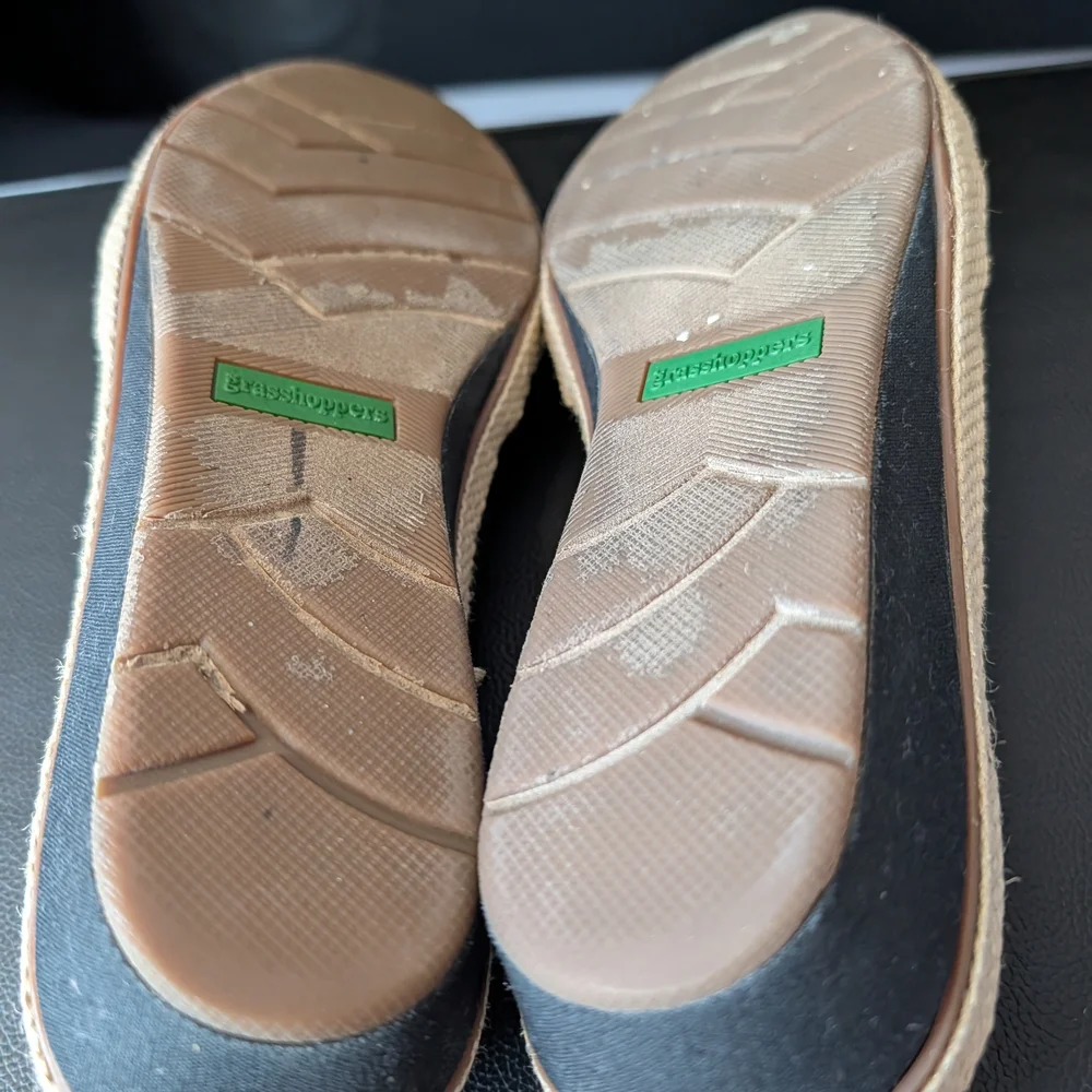 Grasshoppers Size 10 Black Slip On Espadrille‎ Wedge Sneakers